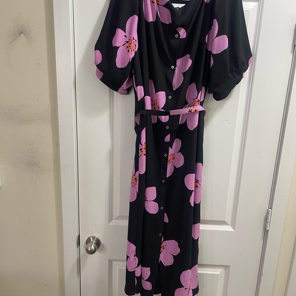 NWT- Kate Spade Black Dress with Pink Floral Design - Picture 8 of 12